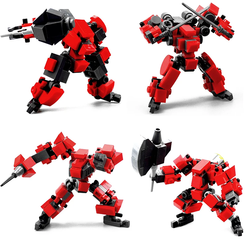 

4pcs Action Figure Building Blocks Set Military Soldier Robots Model Dolls Kids Toys Assemble Bricks Anime Figure