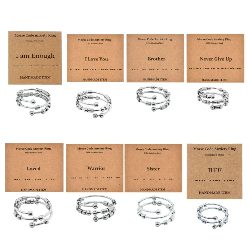 Кольца на палец с азбукой Морзе привлекательные открывающиеся кольца
