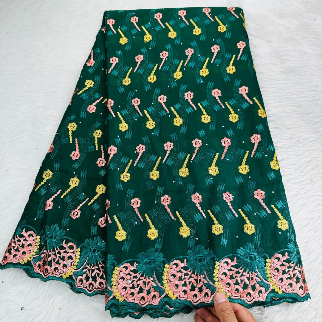 5 ярдов швейцарская ткань 2023 новейшая африканская вышивка бисером 100% хлопок