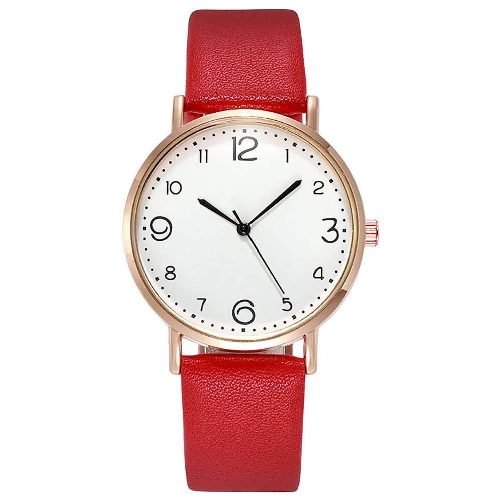 New women's luxury quartz alloy watch women's fashion stainless steel dial casual bracelet leather watch enlarge