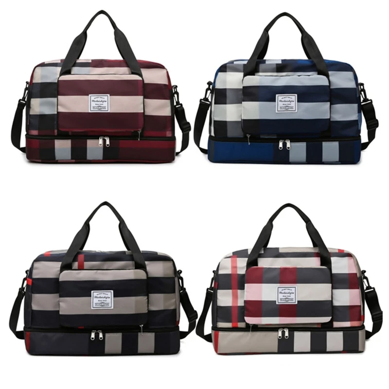 

Duffle Bag with Shoes Compartment Foldable Travel Shoulder Bags Large Capacity