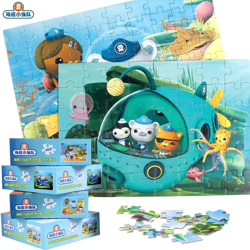 48/100 Pcs/Set Octonauts Educational Puzzle Toy Barnacles Kwazii Tweak Cartoon Model Action Figures Scene Puzzles Toys Gift