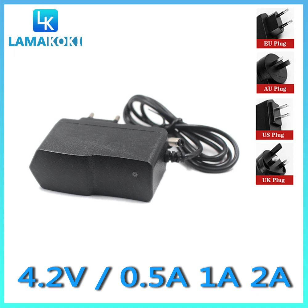 

4.2V 500MA 1000MA Adapter Power Supply 4.2 Volt 0.5A 1A charger DC 5.5*2.1MM for 18650 lithium battery