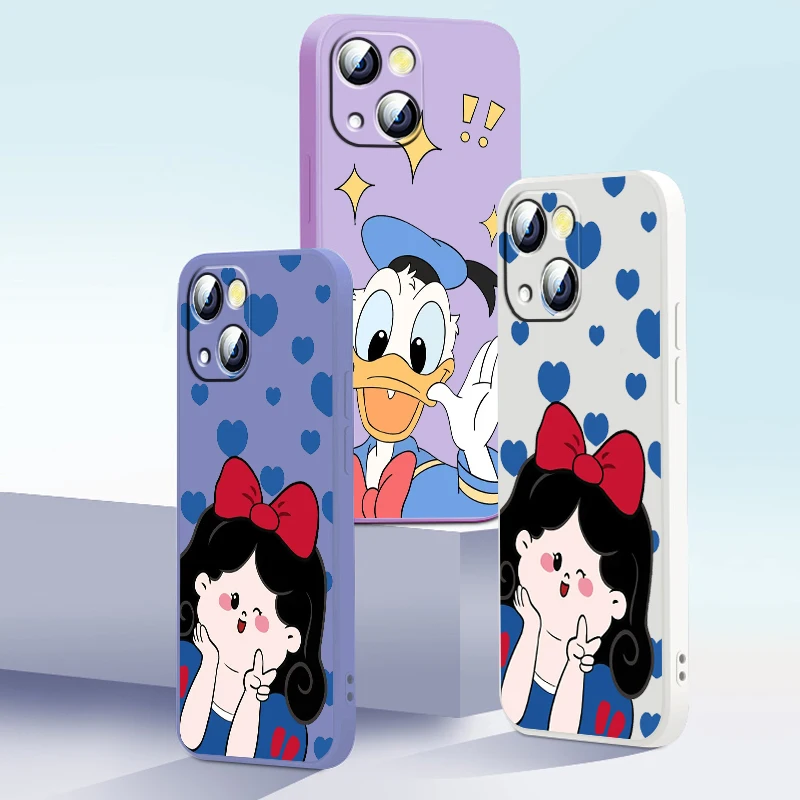 

Disney Princess Donald Duck Phone Case For Apple iPhone 14 13 12 Mini 11 XS Pro Max X XR 8 7 SE Plus Cover Liquid Rope Funda