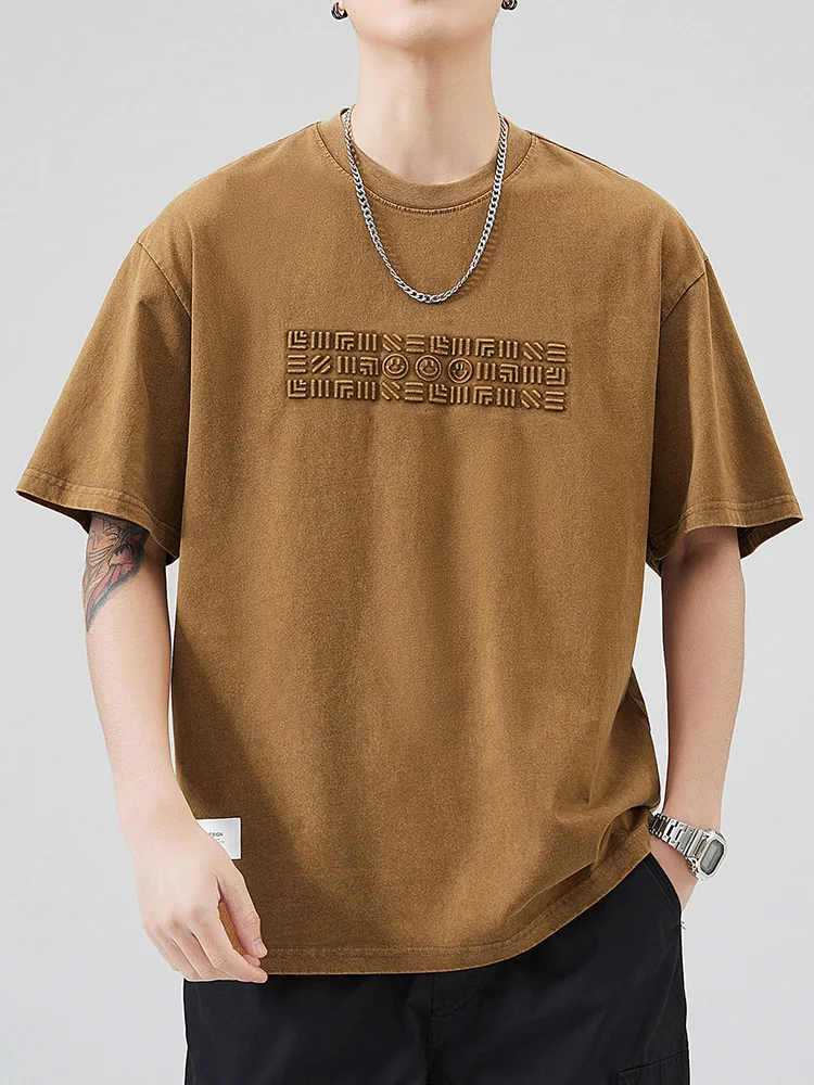 Винтажная футболка My Speed Is American с короткими рукавами свободная круглым вырезом