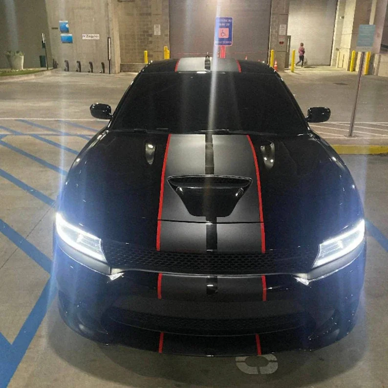 

Dodge Challenger Racing Stripes Dual 10” For 2015+ Dodge Challenger With R/T Scatpack, Hellcat Large Stickers / Large Decal (Lar