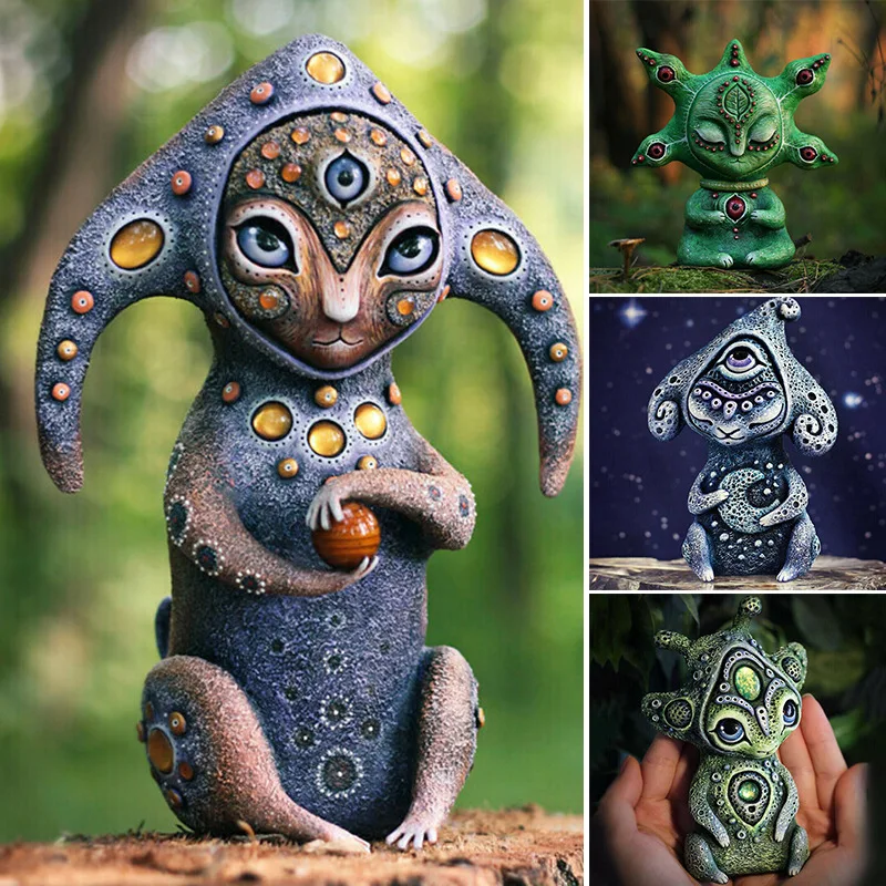 

Garden sculpture decorations, elf creature model ornaments, resin handicrafts, alien handmade statues, collection gifts.