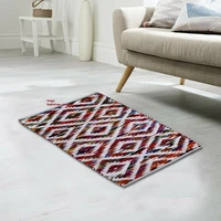 rug handmade 100 cotton indian chindi hand woven bohemian yoga floor mat rag rug