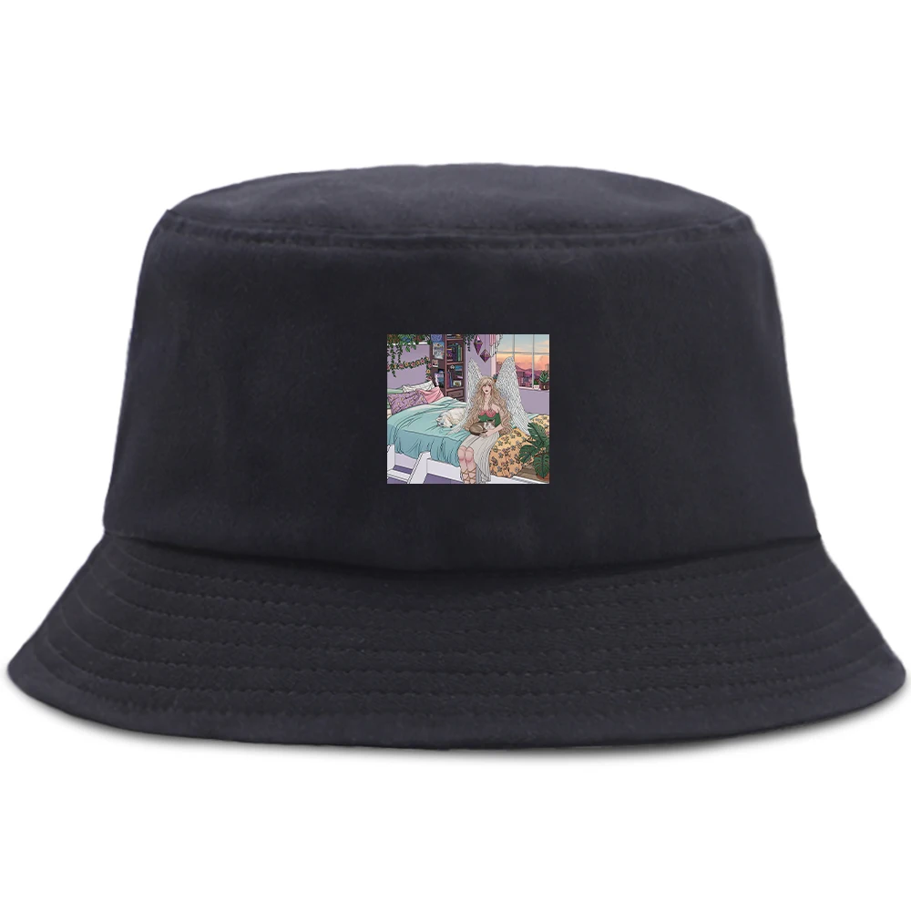 

Summer Sunsets Angel Fashion Beach Panama Hat Men's Casual Foldable Fisherman's Caps Summer Sunscreen Street Outdoor Bucket Hats