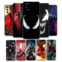 luxury phone case for realme q2 c20 c21 v15 8 c25 gt neo v13 5g x7 pro ultra c21y soft case cover marvel venom spiderman