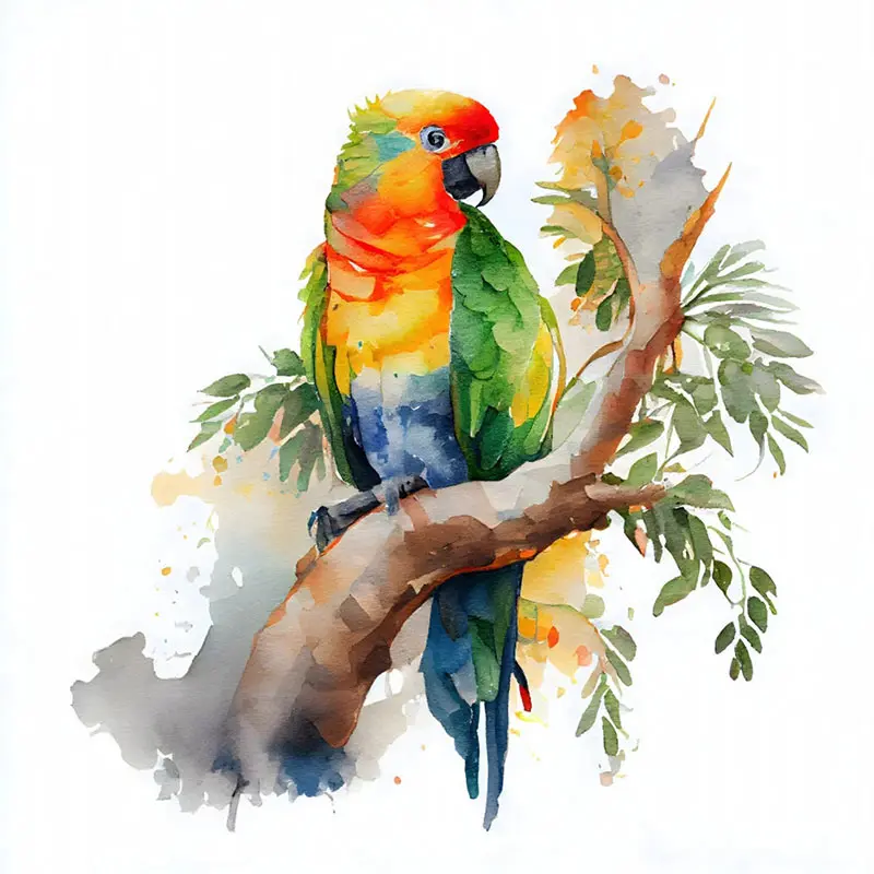 

Настенная наклейка ПВХ с изображением попугая