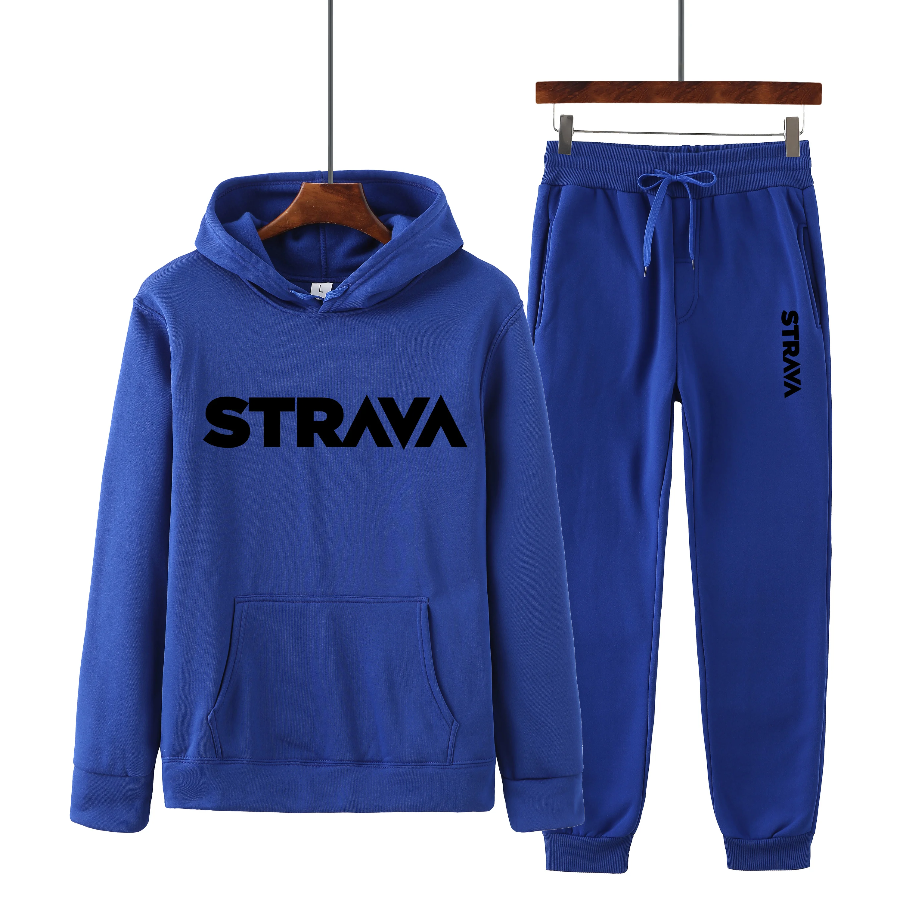 

STRAVA Men's Printed Hoodie Winter Basic Hoodie Loose Casual Two Piece Men's Hip Hop Harajuku Sweater Men's Suit