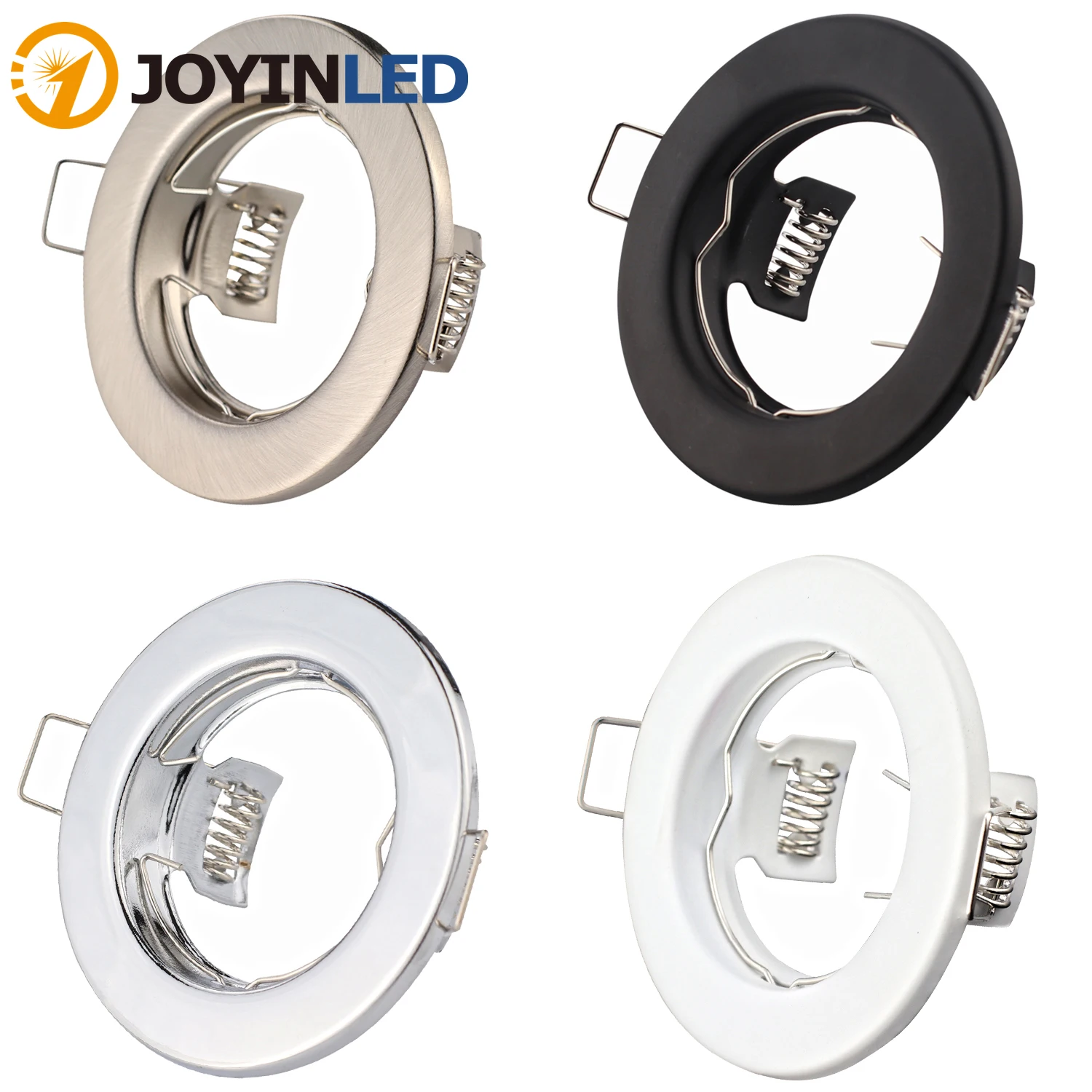 

10pcs Frames Bulb Fixtures Downlight LED Ceiling Light Holder GU10 Spot Light Fitting for HousingRound Metal Recessed