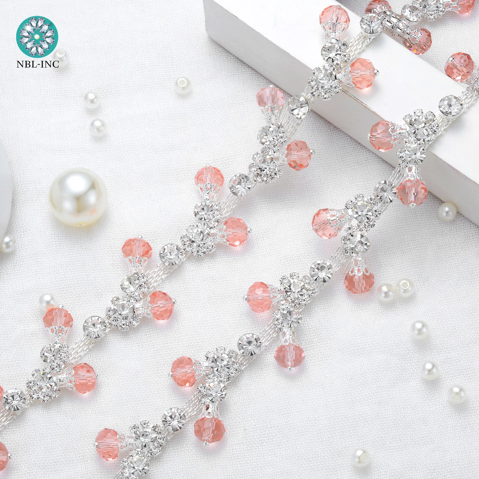 

(10 ярдов) оптовая продажа серебристо-розовая кристальная отделка сварочная отделка для свадебного вечернего платья аксессуары WDD1312