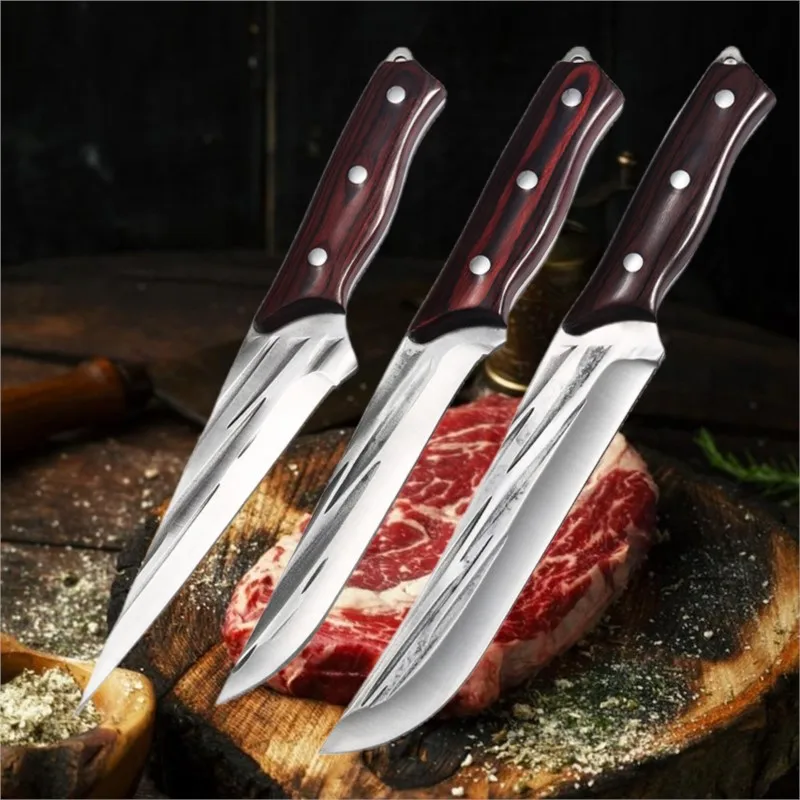 Набор кованых ножей для обвалки острые кухонные ножи из высокоуглеродистой