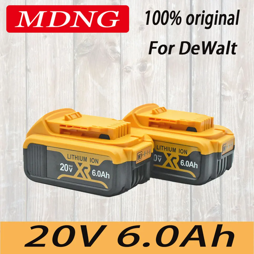 

New 20V 6.0Ah MAX XR 18650 Battery Power Tool Replacement for DeWalt DCB184 DCB181 DCB182 DCB200 20V 6A 18v Battery Charger