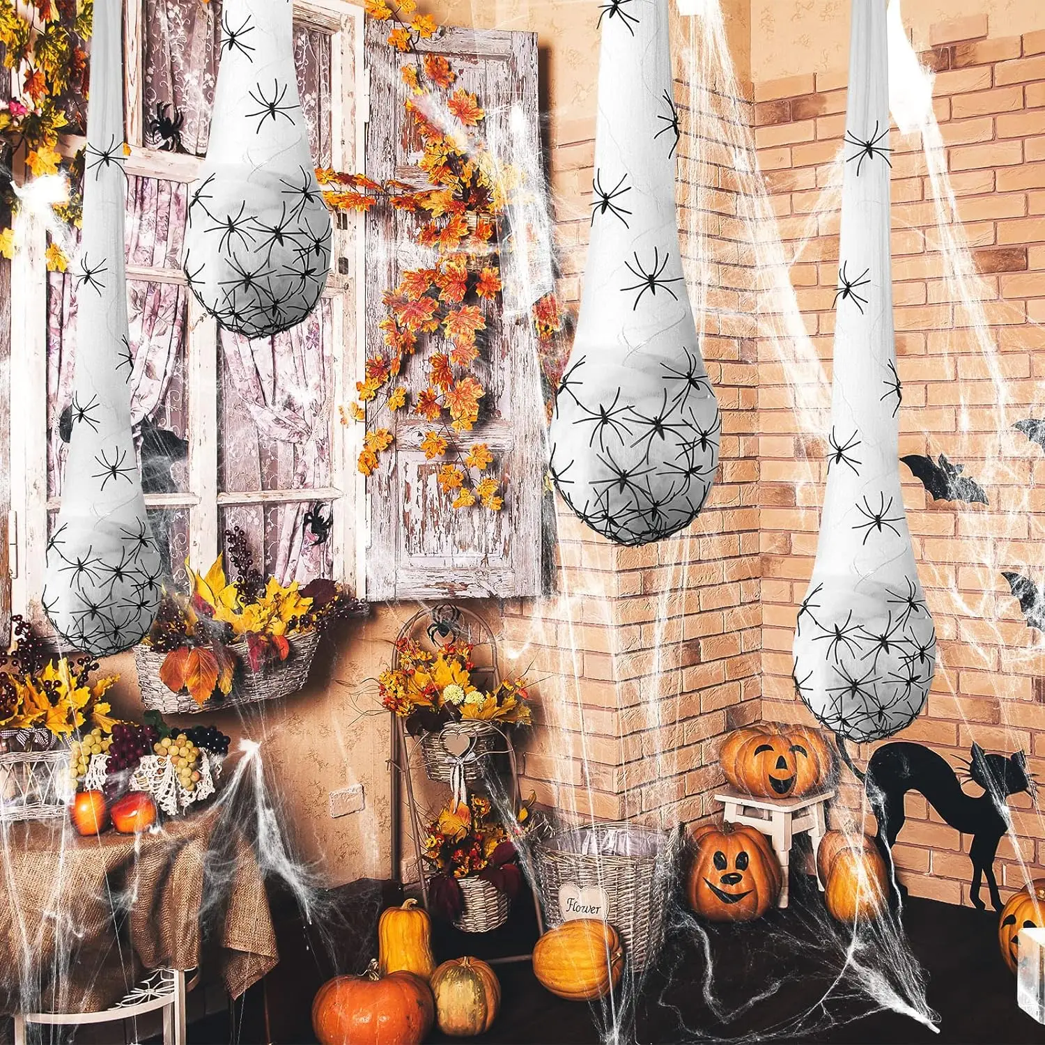 Хэллоуин подвесной паук яйцо мешок с подсветкой реалистичный для помещений и