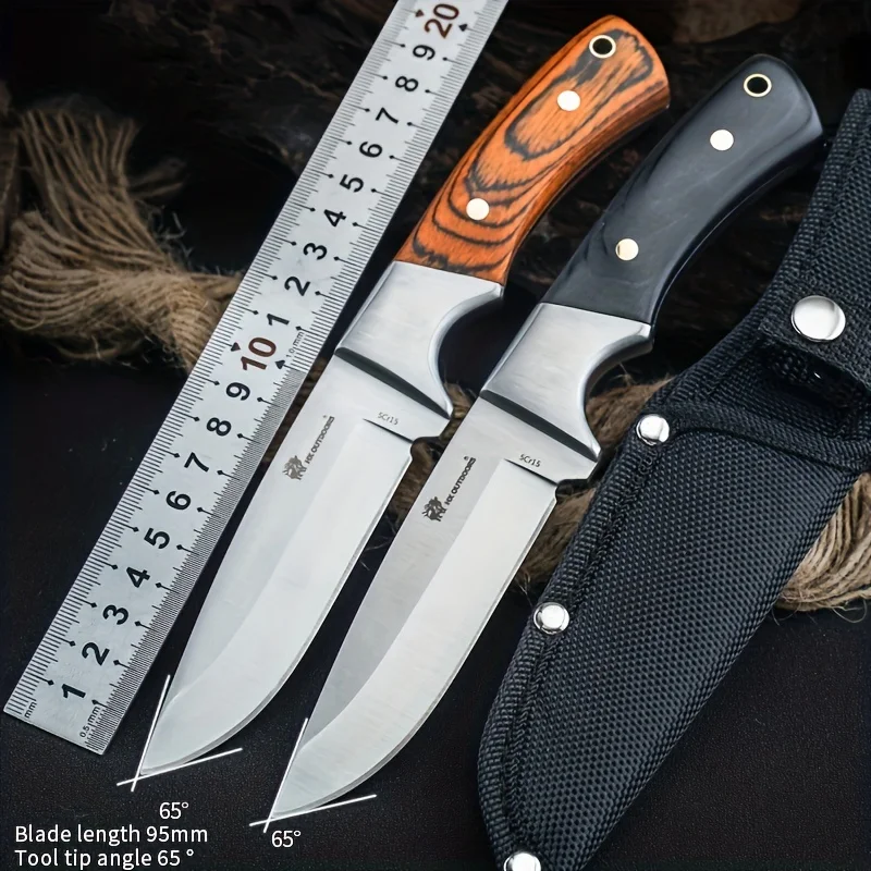 

HX OUTDOORS Wild Wolf Survival Knife Army Hunting 5cr15 Stainless Steel 58HRC Straight Knives Essential Tool for Self-defense