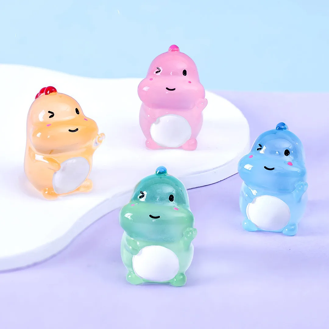 Фигурки миниатюрные Серебристые милые светящиеся цветные динозавры микро