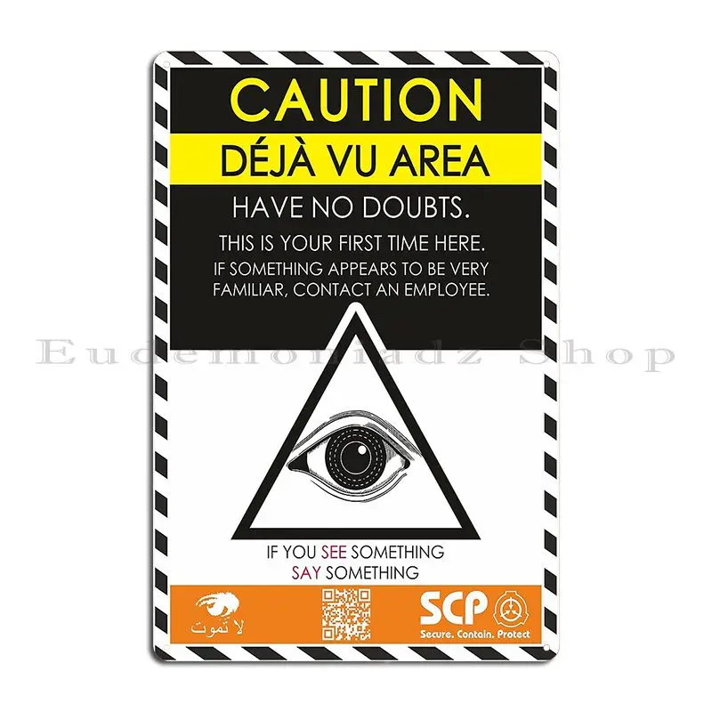 Металлический плакат Deja Vu Area Scp Предупреждение ретро дизайн классический
