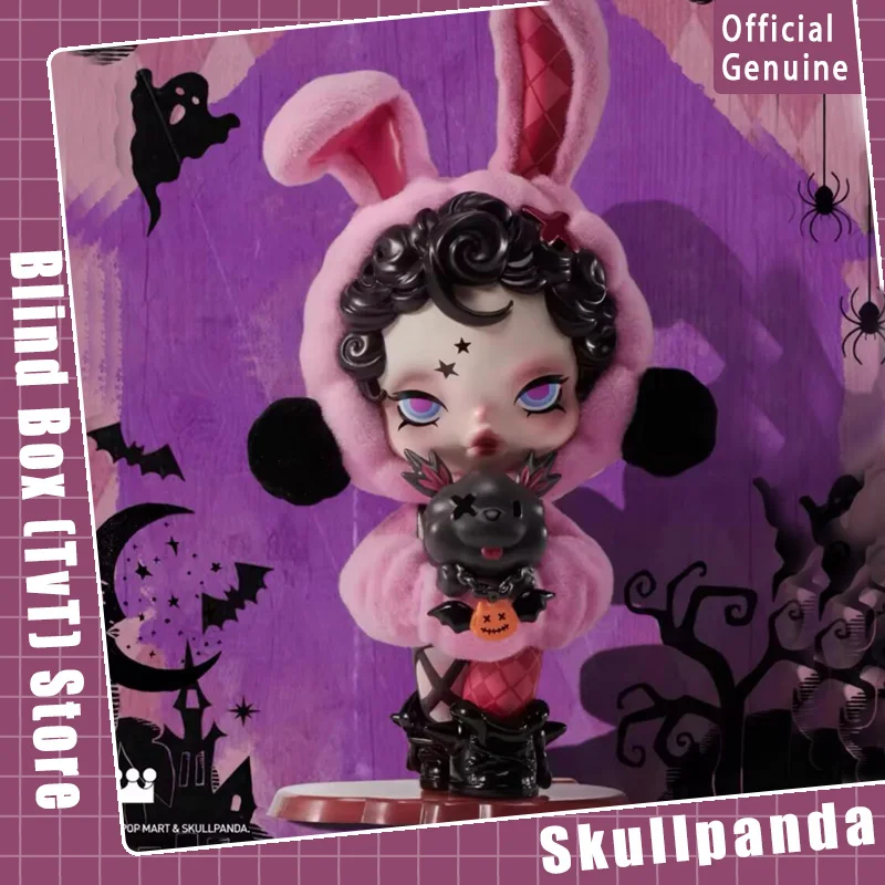 Фото Новые оригинальные фигурки Skullpanda Bunny или Doggy на Хэллоуин, коллекция Kawaii, украшение для рабочего стола, детские игрушки, подарки №1