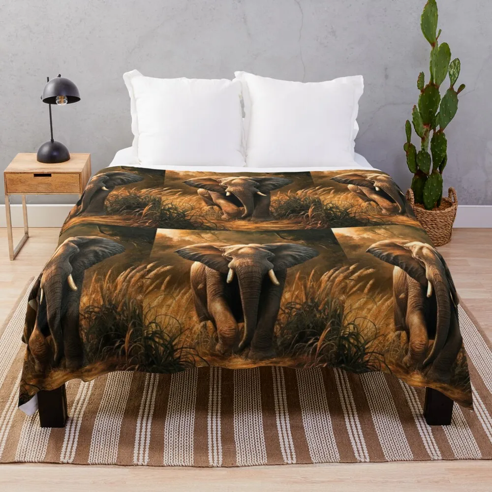 Портрет слона. Картина слона дикий слон винтажный стиль Rembrandt van Rijn пледы