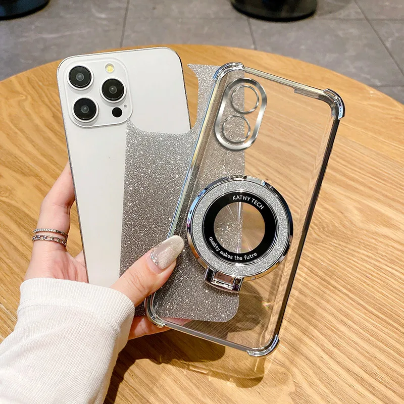 Shockproof Holder Ring Phone Case For OPPO A15 A15S A16S A53S A54S A57S A77S A77 A78 A79 A96 A74 4G A1K A3 Pro A3X 5G Soft Cover