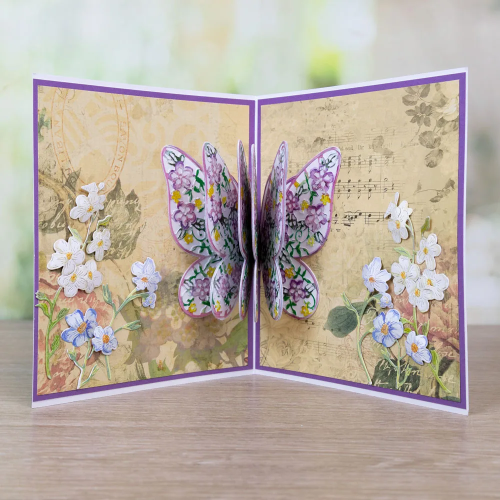 Металлическая высечка в виде бабочки и цветов, новинка 2022, формы ...