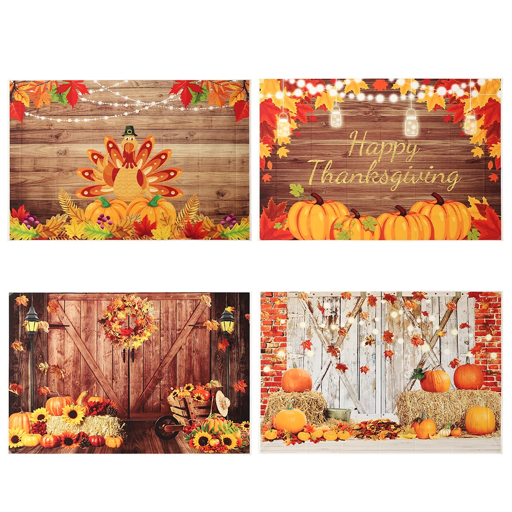 Фотофоны 150*100 см с рисунком осенней коллекции кленового листа тыквы