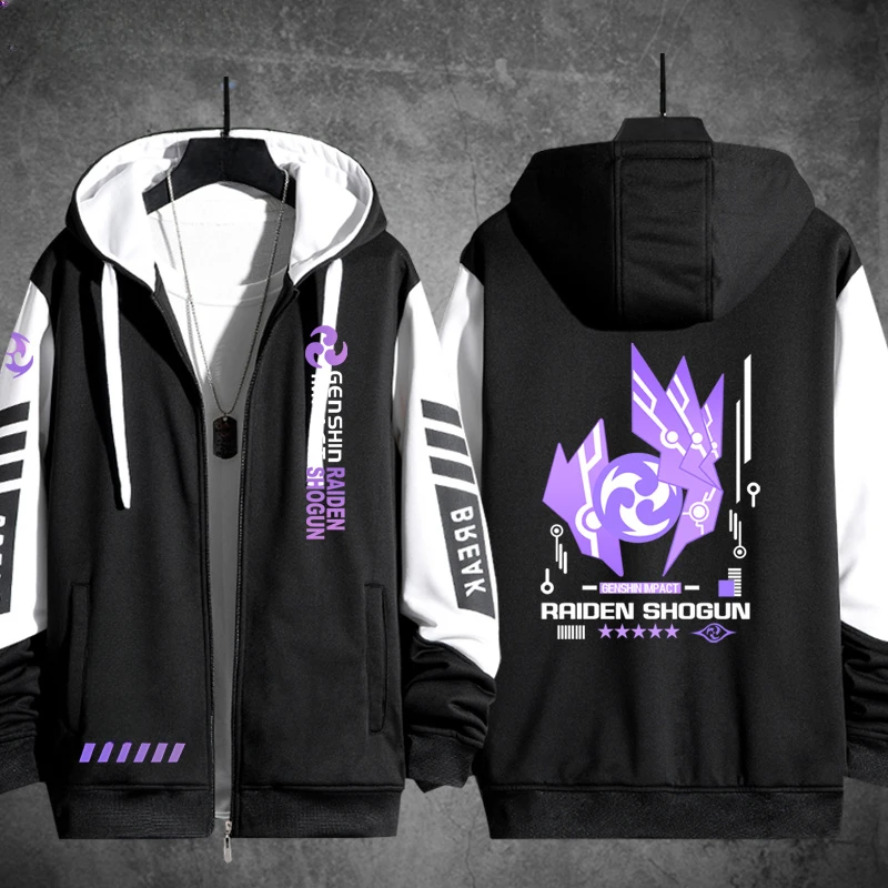 Anime Genshin Impact Beelzebul 3D Print Zip Up Hoodie Women/Men Harajuku Sweatshirt Raiden Shogun Cosplay Zipper Hooded Jacket