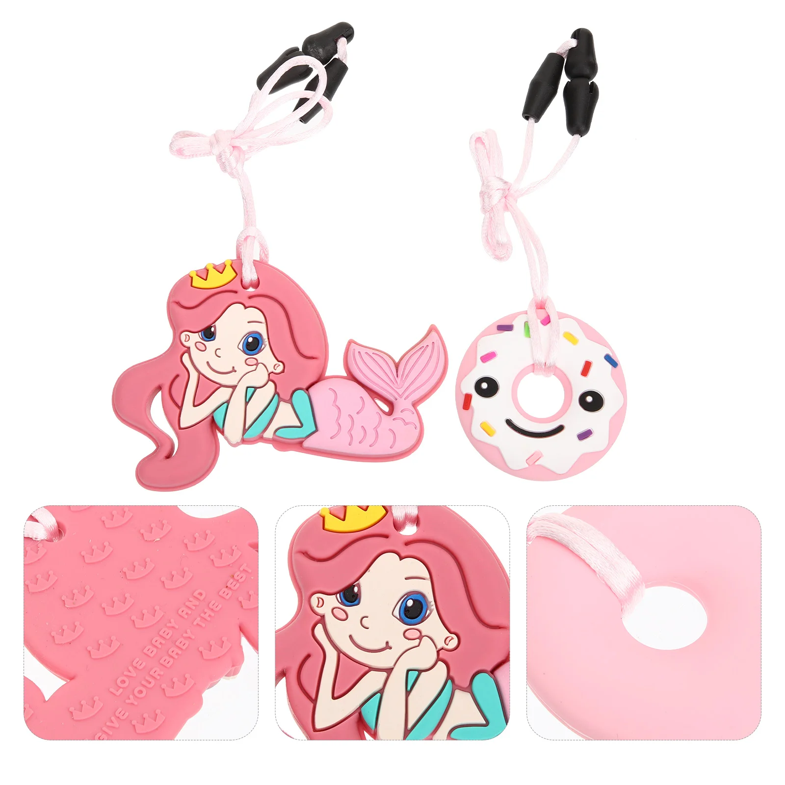 

2Pcs Sensory Chew Kids Teething Silicone Chewy Necklace Infant
