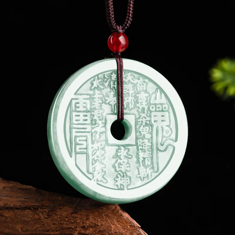 

Maichuang/Natural Jade Mountain Ghost Spends Money Gossip Jadeite Necklace Pendant Fine Jewelry Accessories MenWomen Amulet Gift