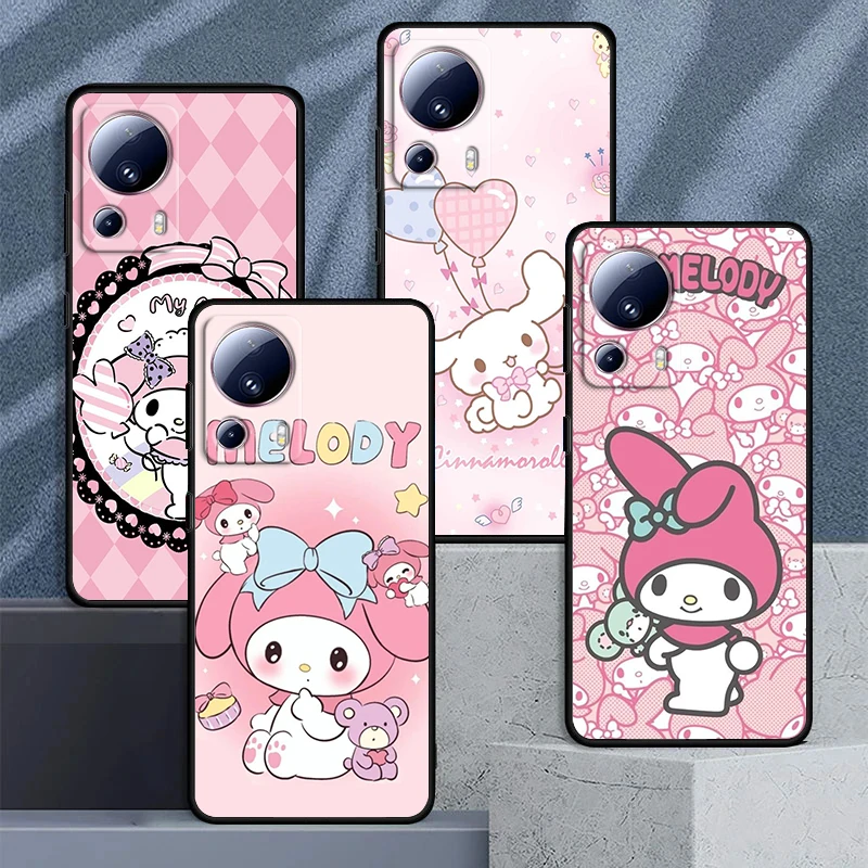 

Cartoon Melody Cute For Xiaomi Mi 13 12 11 10 11T 10T 9T 9 8 Note 10 Ultra Pro Lite TPU Soft Silicone Black Phone Case Fundas