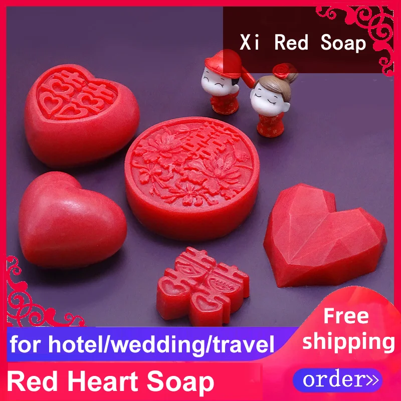 Free Shipping Creative New Heart Style Soap Bathing Clean Body Hands travel dental kit