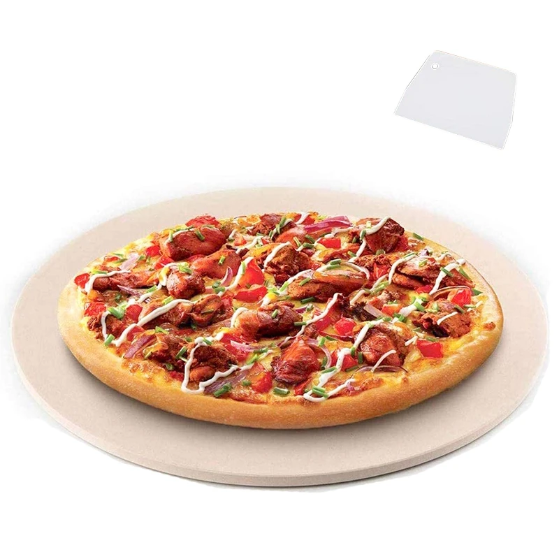 

Pizza Stone Round Pizza Stone For Grill and Oven Making Pizza Steak Thick Inch Cordierite Pizza Pan Cooking & Baking