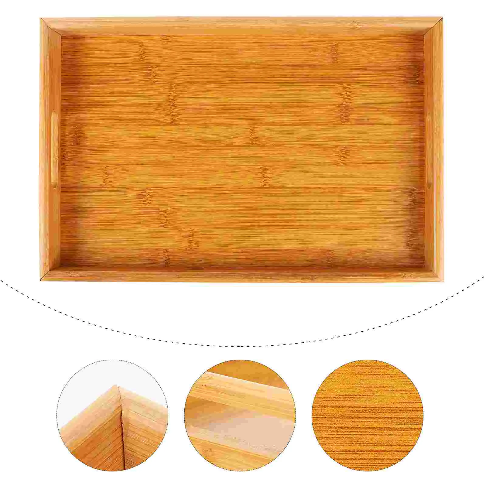 

1Pc Stylish Simple Bread Holding Tray Rectangular Bamboo Tray Japanese-Style Tray
