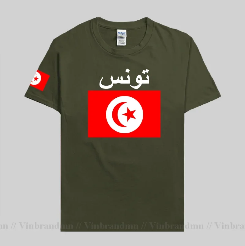 Тунис Тунисская мужская футболка 2023 трикотажные изделия нации из 100% хлопка