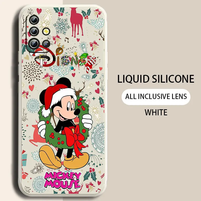 

Disney Christmas Mickey Mouse Phone Case For Xiaomi Redmi Note 11T 11 11S 10T 10 9T 9S 9 8T 8 7 6 5 Pro Liquid Rope Funda Cover