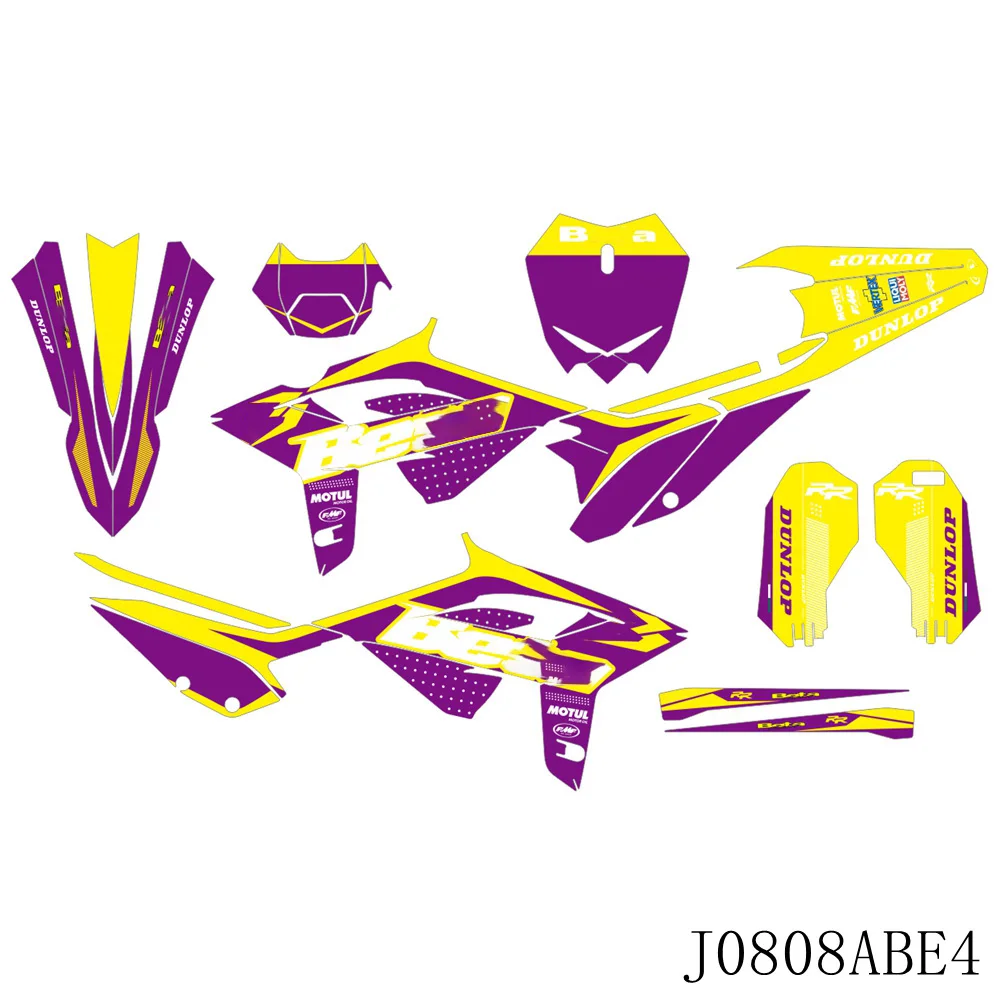 

For Beta RR 2020 2021 2022 125 200 250 300 350 390 430 480 Graphics Decals Stickers Motorcycle Background Custom Number