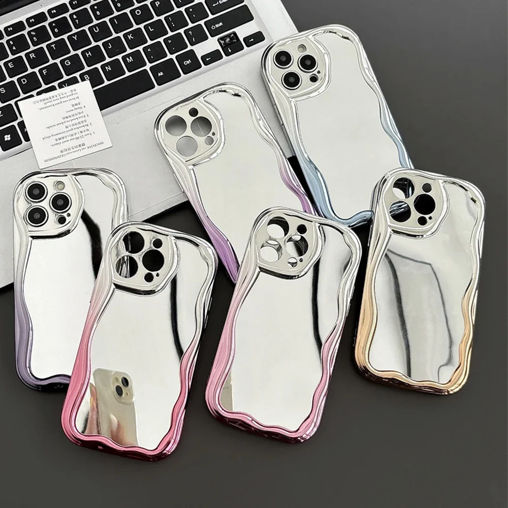 Зеркальный чехол для телефона iPhone 14 11 12 13 15 Pro Max Plus роскошный противоударный