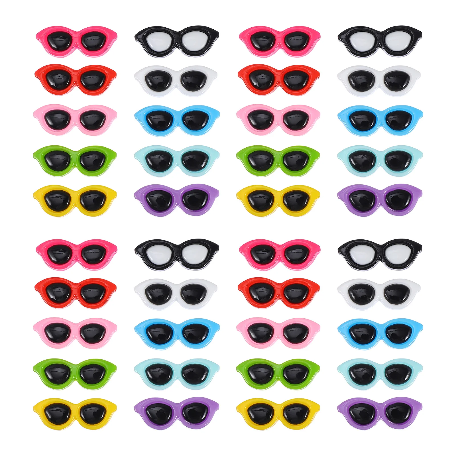 

40 Pcs Circle Glasses Mini Flatback Charm Mini Accessories Embellishments Ornament Resin Cabochons Charm Sunglasses