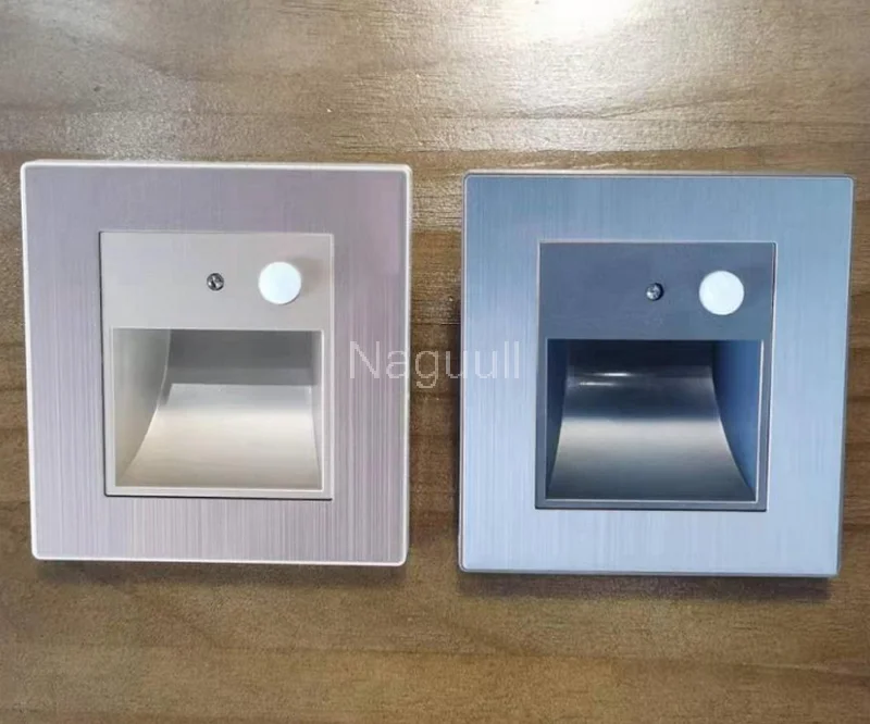 

Recessed Led Wall Lamp Pir Motion Sensor Stair Case Light Ac85-265v Step Lamp Corridor Lighting Indoor Wall Light lamp