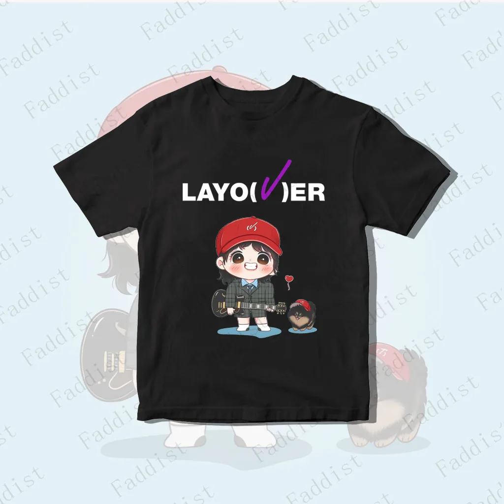 

Kpop V FIRST SOLO ALBUM Layover Tour Europe US Y2k Corset Crop Top Baby Tee Gothic Aesthetic Hip Hop Core 90s Ropa Summer TShirt