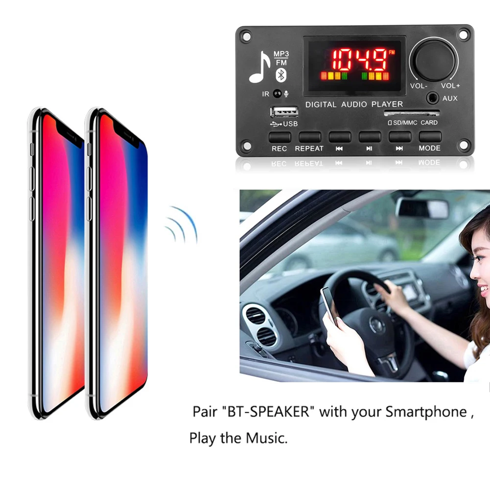

Power Amplifier Board Bluetooth Panel Bluetooth Module 40w Amplifier Module Bluetooth 5.0 Car Power Amplifier Mp3 Decoder Board