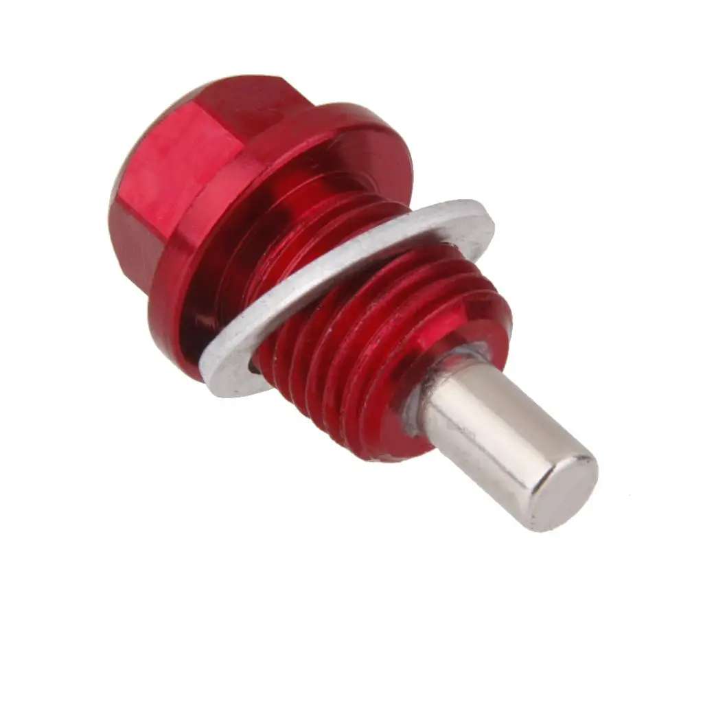 

2x M14x1.5 Anodized Magnetic Engine Oil Pan/Transmission Drain Plug - Red-New