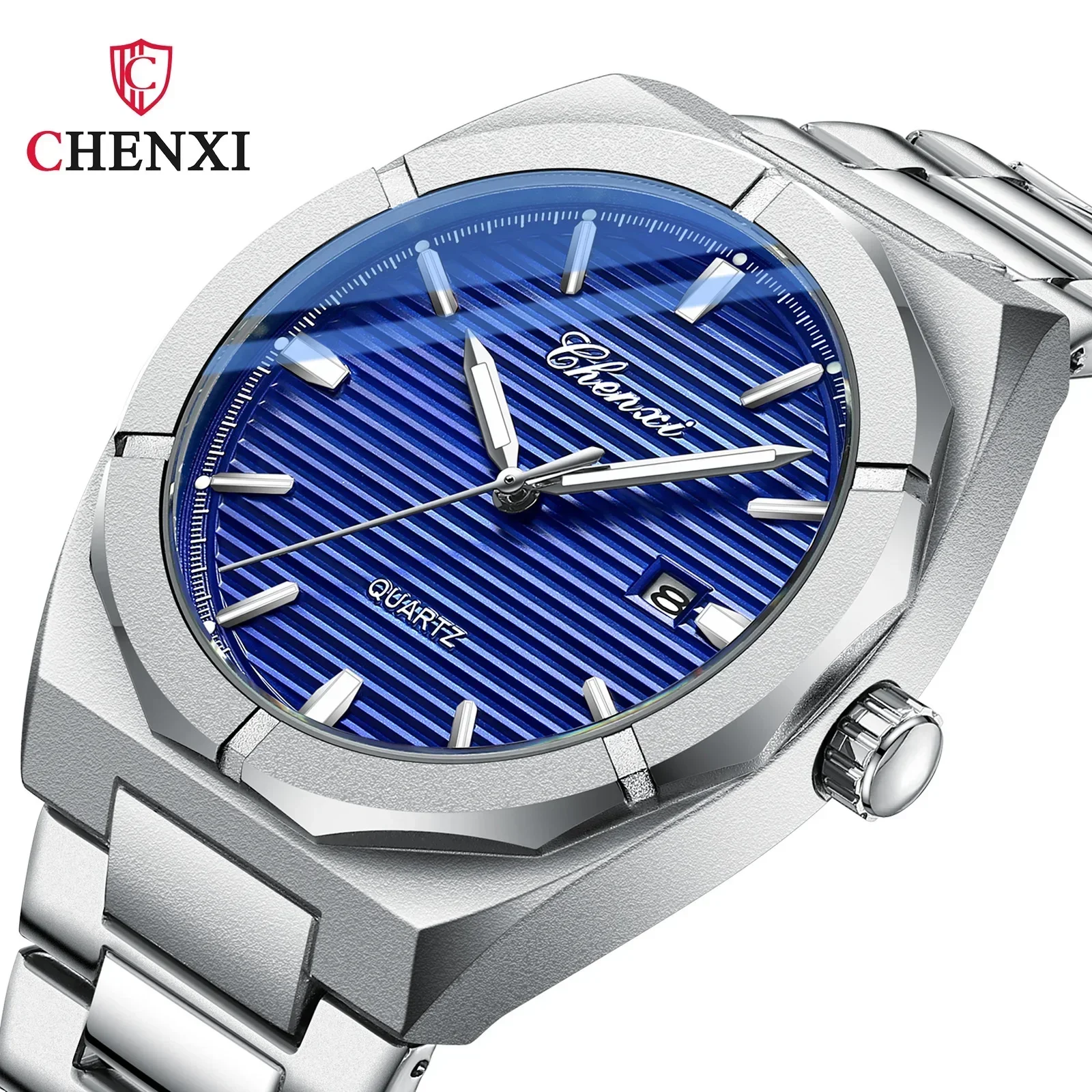 CHENXI 8262 Деловые мужские часы с горизонтальным стержнем и календарем