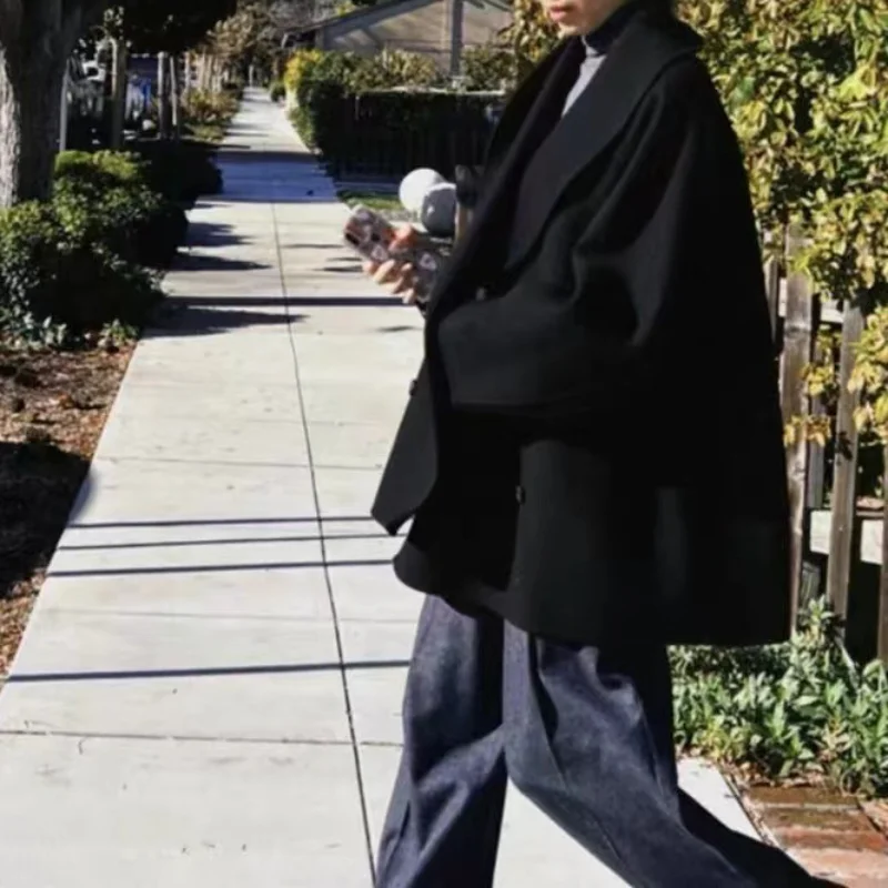 

Женская куртка осень-зима 2022 двусторонние шерстяные кашемировые пальто и куртки для женщин