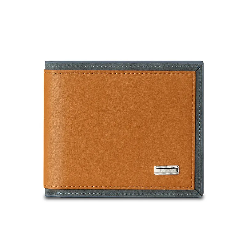 Men Leather Money Clip Slim Bifold Wallet ID Credit Clip Cash Holder Retro Brand Multi-slot Men's Money Case 2021 Fashion Hot