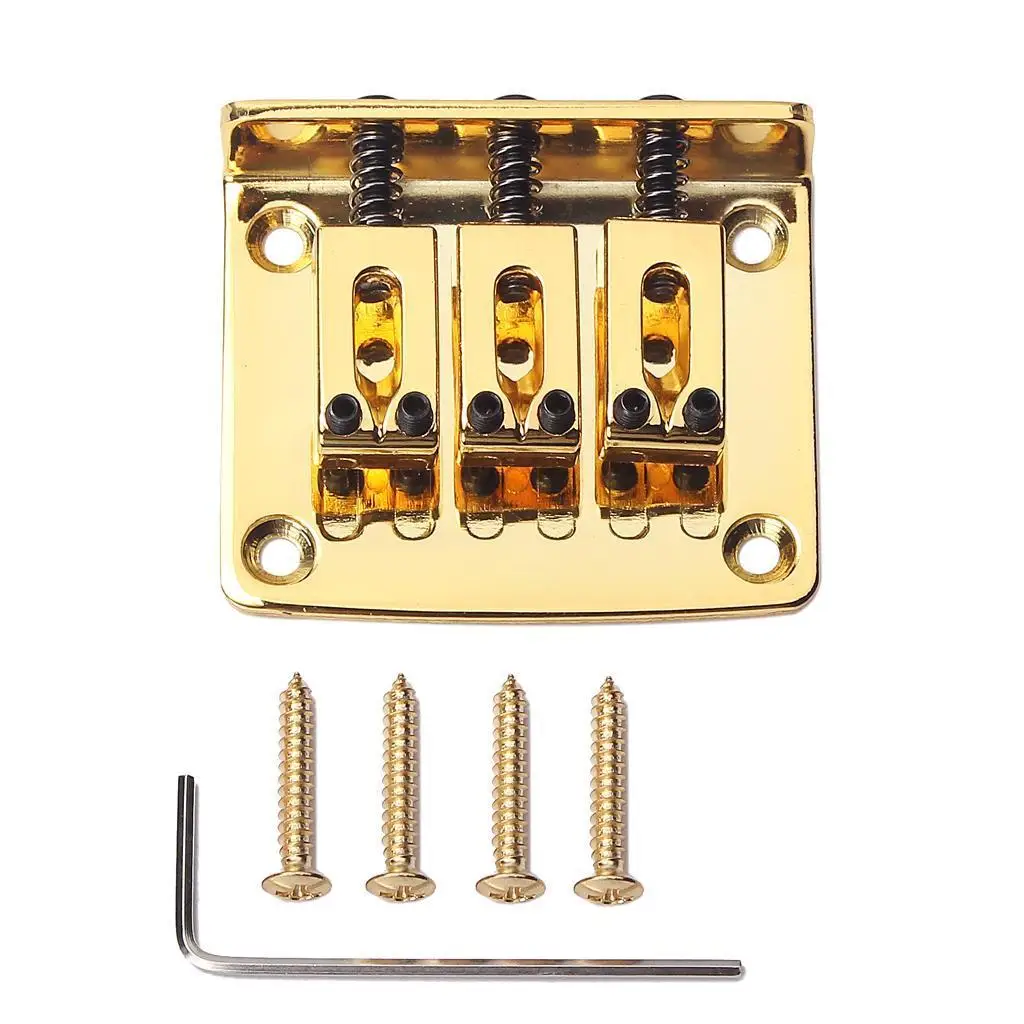 

Cigar Box Guitar Gold Bridge Three String Electric Guitar Bridge Accessories