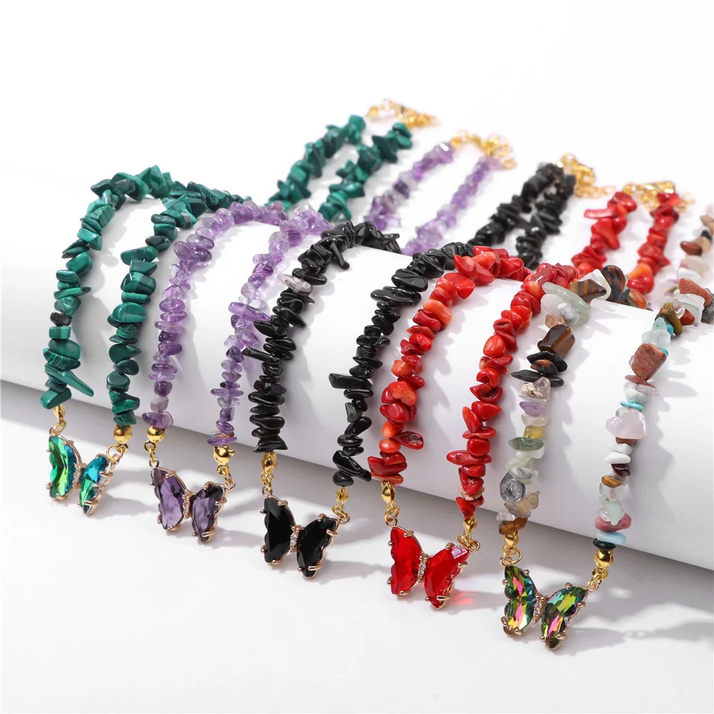 

Ожерелье ручной работы с натуральным камнем неправильной геометрической формы для женщин и девочек-подростков очаровательное простое оже...